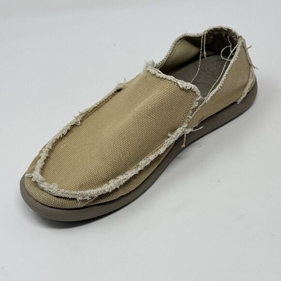 Crocs Santa Cruz Shoes Mens 10 Tan Brown Canvas Slip On Loafers Comfort Preppy main image 6